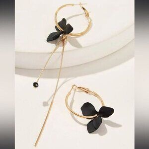 Bohemian flower hoop earrings A366